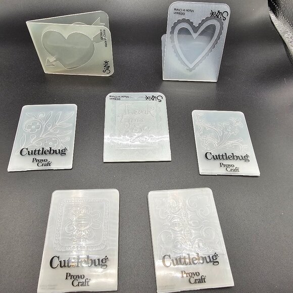 Stampin' Up Sizzix Cuddlebug Embossing Folders Lot of 7 Hearts, Flowers - Picture 1 of 8